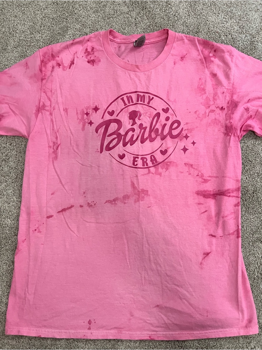 Gildan Barbie Girls' Feminine Pink 'In My Barbie Era' Short Sleeve Graphic Tee L